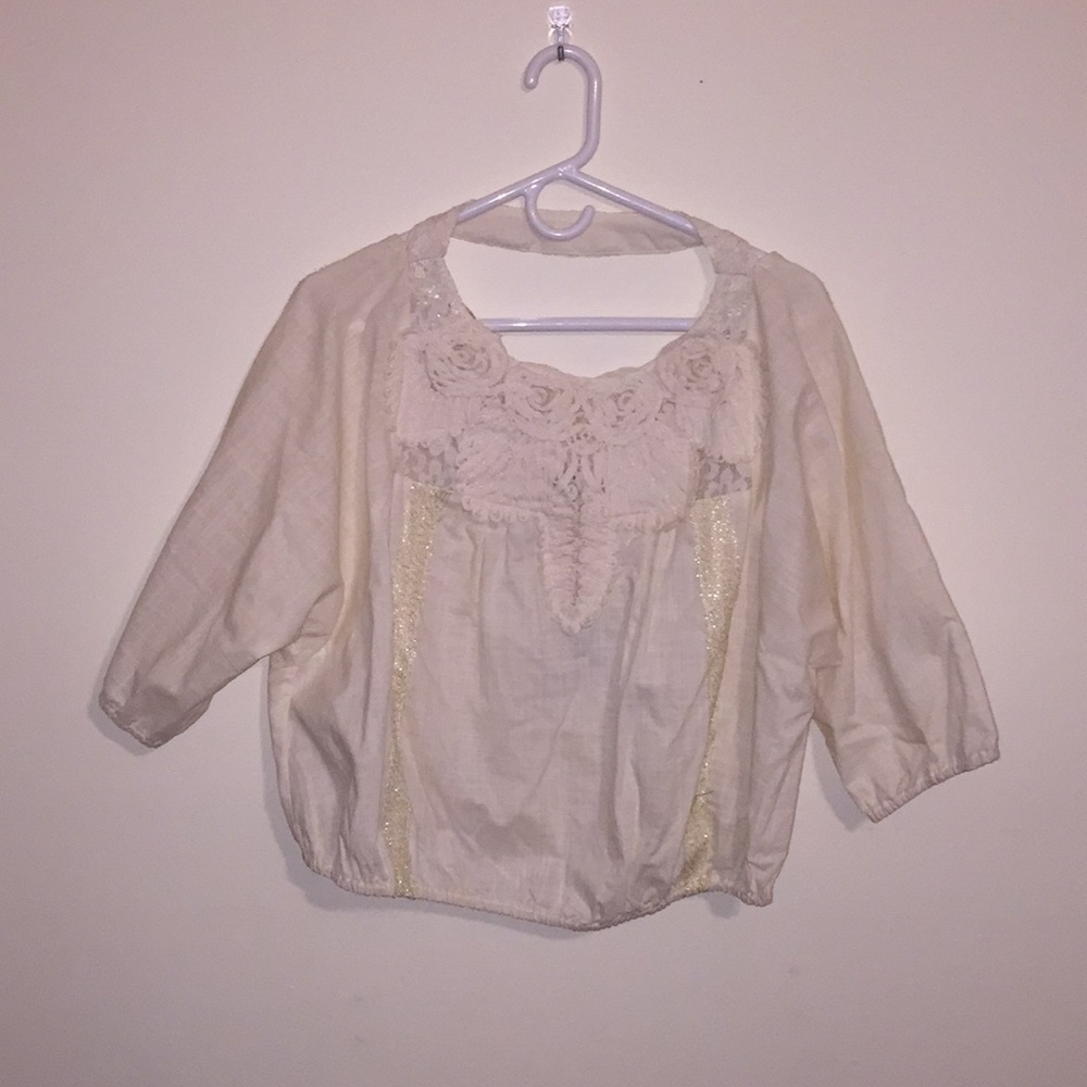 New Trinity Ivory Crochet Top